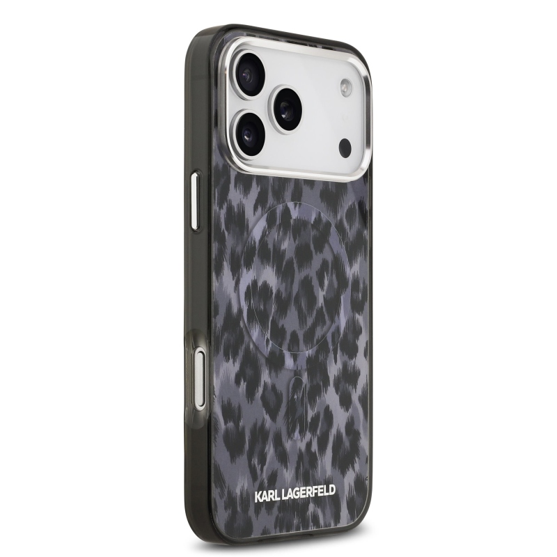 Karl Lagerfeld IML Leopard MagSafe Zadní Kryt pro iPhone 17 Pro Max Grey