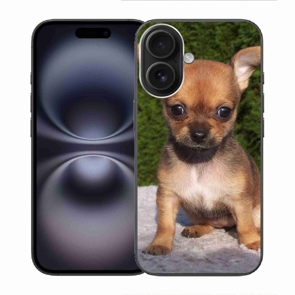 Gelový obal mmCase na iPhone 16 - čivava 3