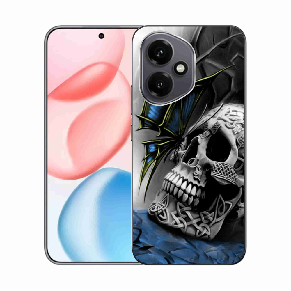 Gelový kryt mmCase na Honor 400 - motýl a lebka