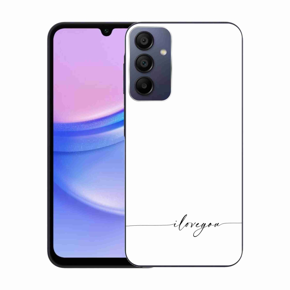 Gelový kryt mmCase na Samsung Galaxy A15 4G/5G - I love you bílé pozadí