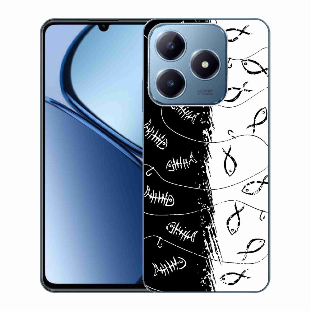Gelový kryt mmCase na Realme C63 - kostry a rybky