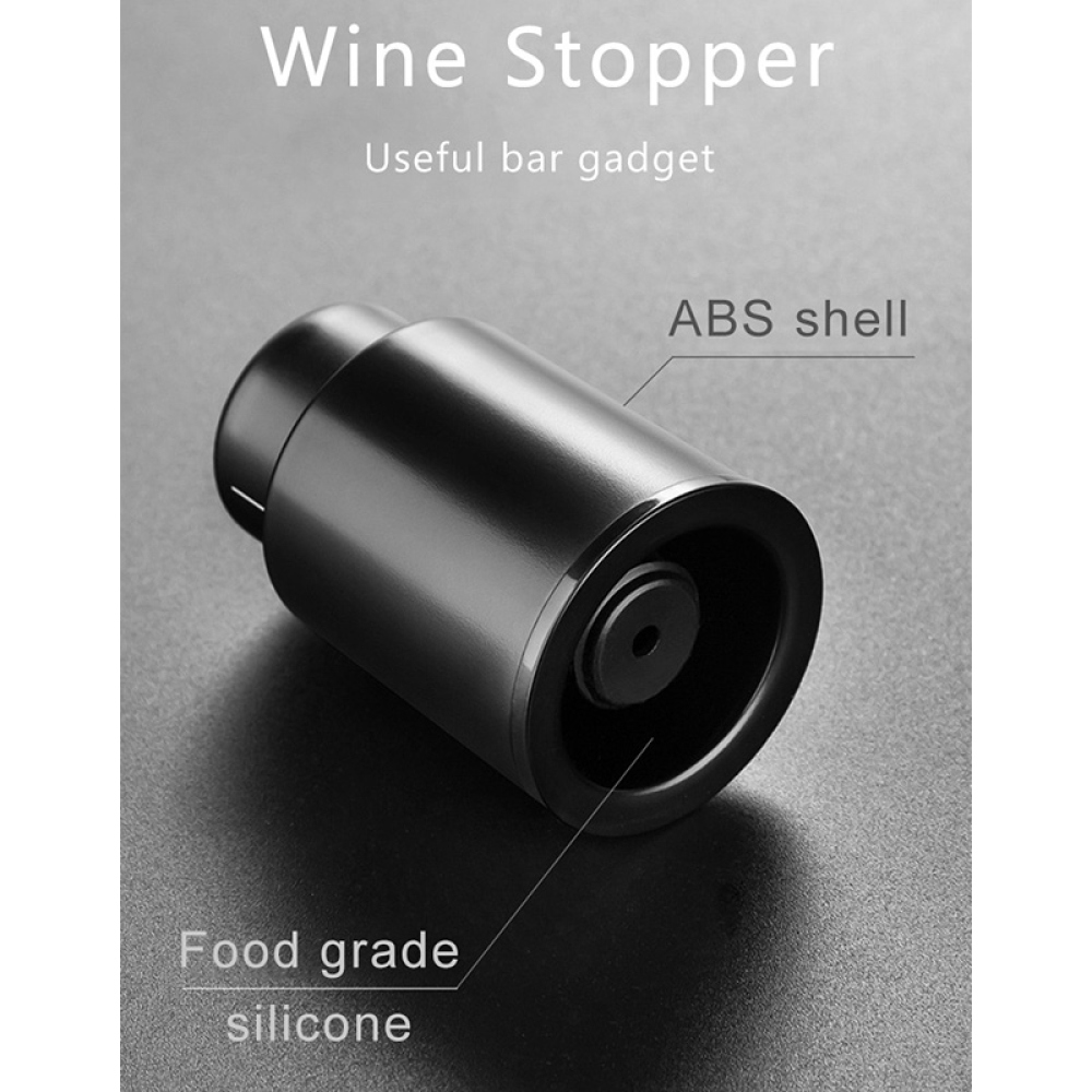 Uzávěr na víno a prosecco s ukazatelem data – černý