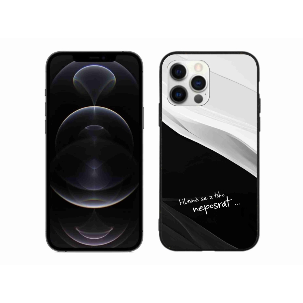 Gelový kryt mmCase na iPhone 12 Pro Max - vtipný text 13 černobílé pozadí