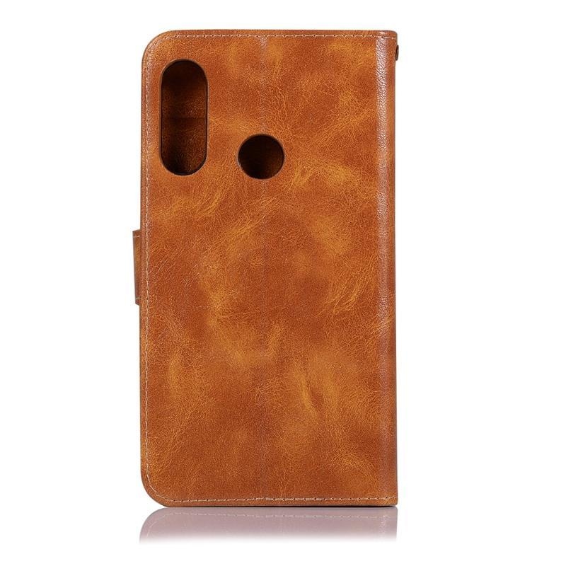 Vintage PU kožené peněženkové pouzdro na mobil Huawei P Smart Z/Honor 9X - hnědé