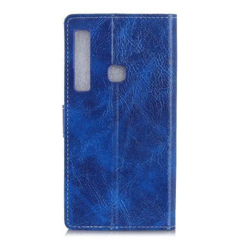 Vintage PU kožené peněženkové pouzdro na Samsung Galaxy A9 - modré