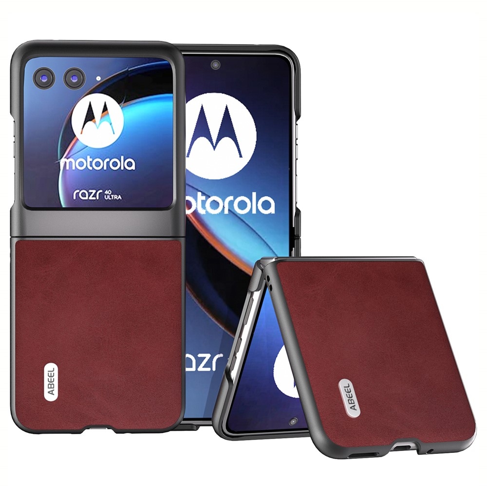 ABEEL plastový obal s pevnými zády na Motorola Razr 40 Ultra 5G - červený