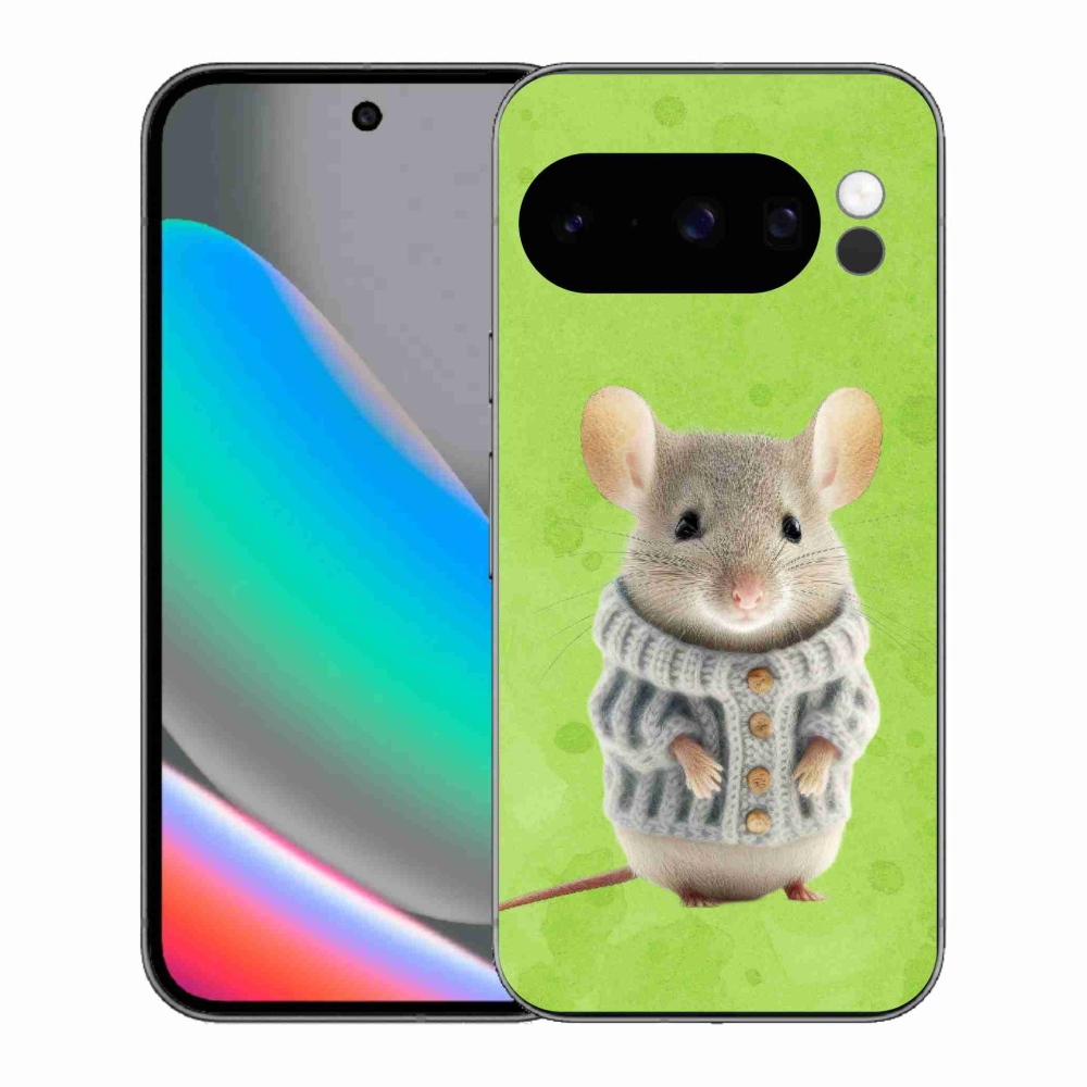 Gelový kryt mmCase na Google Pixel 10 Pro - myška ve svetru