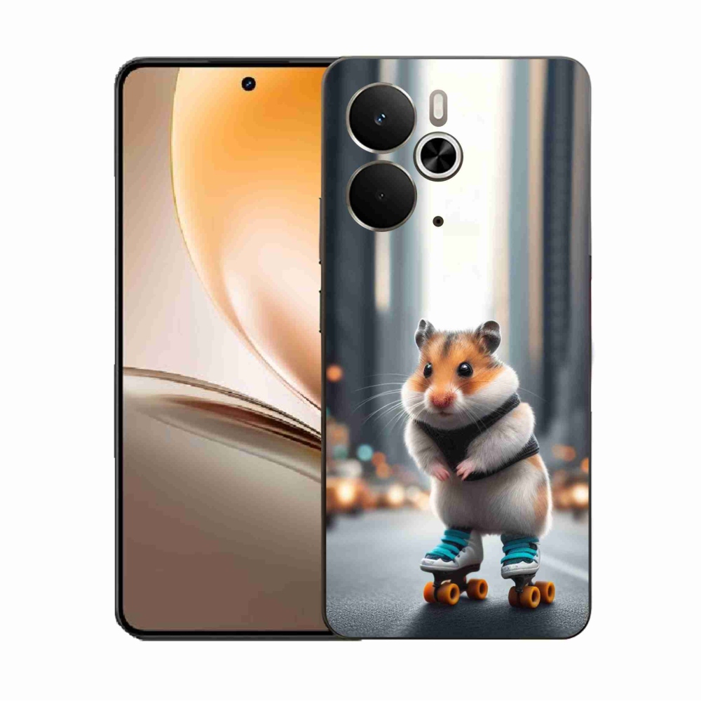 Gelový kryt mmCase na Realme 14 5G - křeček na bruslích