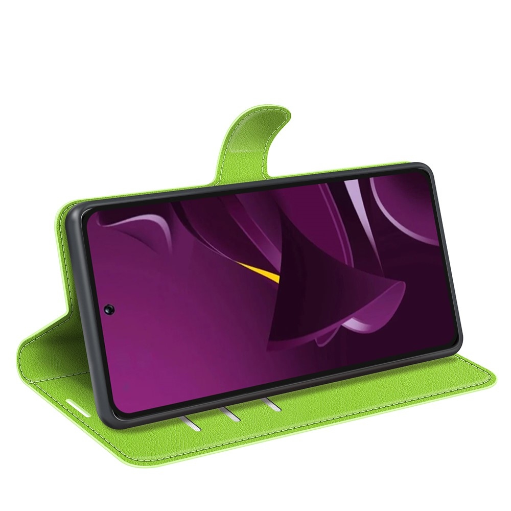 Litchi knížkové pouzdro na Xiaomi Poco M7 Pro 5G - zelené