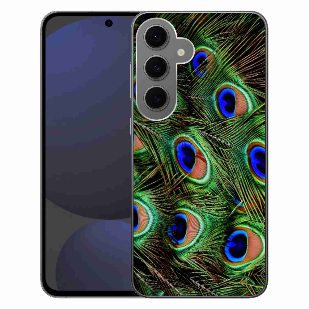 Gelový kryt mmCase na Samsung Galaxy S24 FE - paví peří