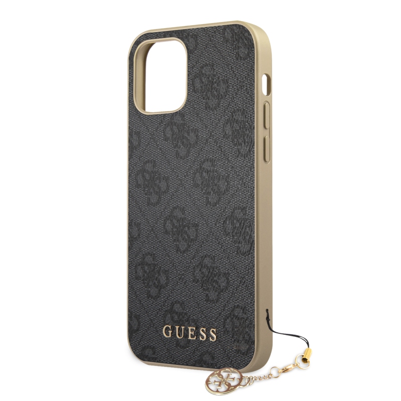 Guess 4G Charms Zadní Kryt pro iPhone 12/12 Pro 6.1 Grey