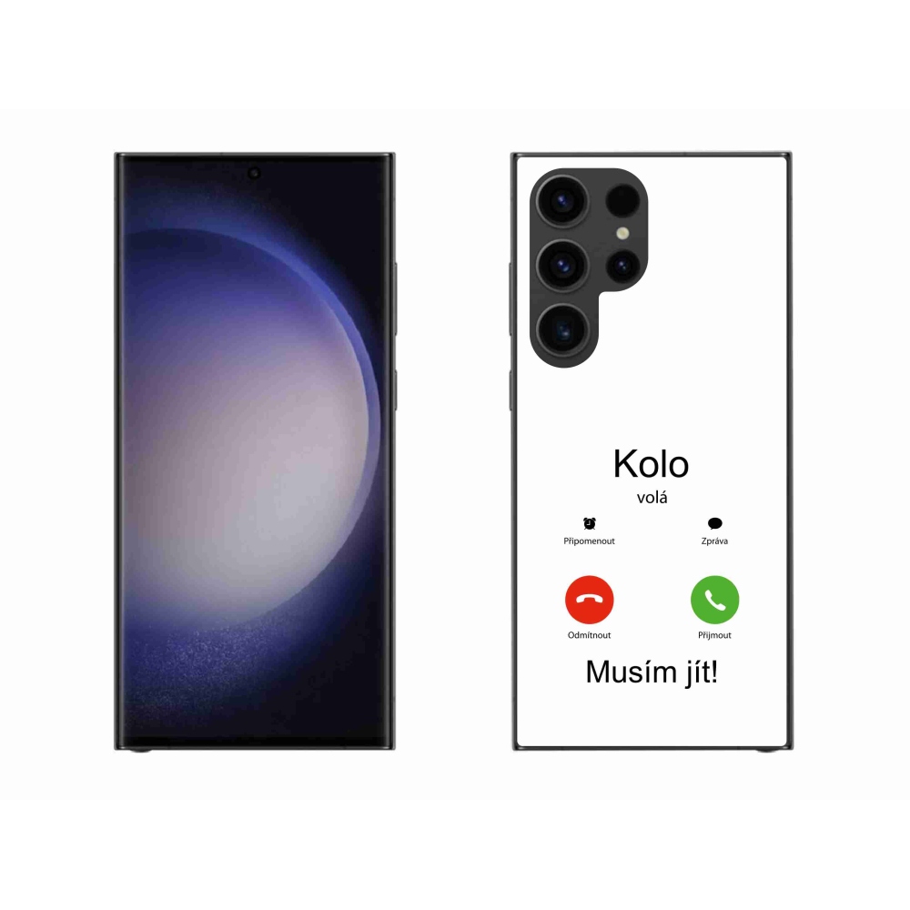 Gelový kryt mmCase na Samsung Galaxy S23 Ultra 5G - kolo volá bílé pozadí