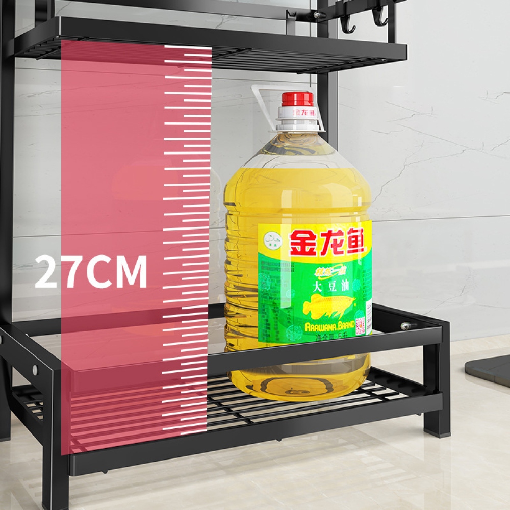 Dvoupodlažní kuchyňský stojan na doplňky a kořenky – černý