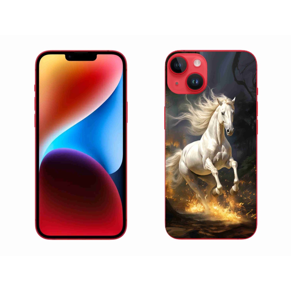 Gelový kryt mmCase na iPhone 14 Plus - bílý kůň 2