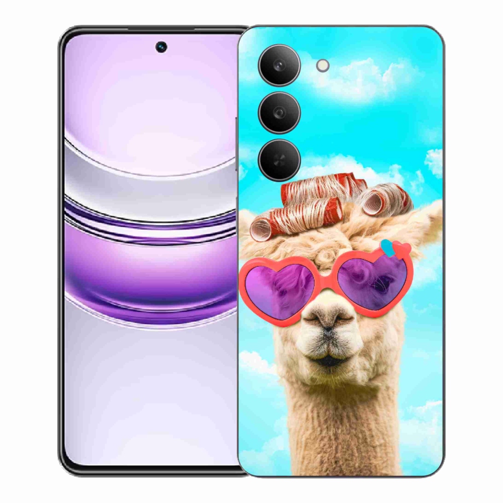 Gelový kryt mmCase na Realme 14x 5G - lama s brýlemi
