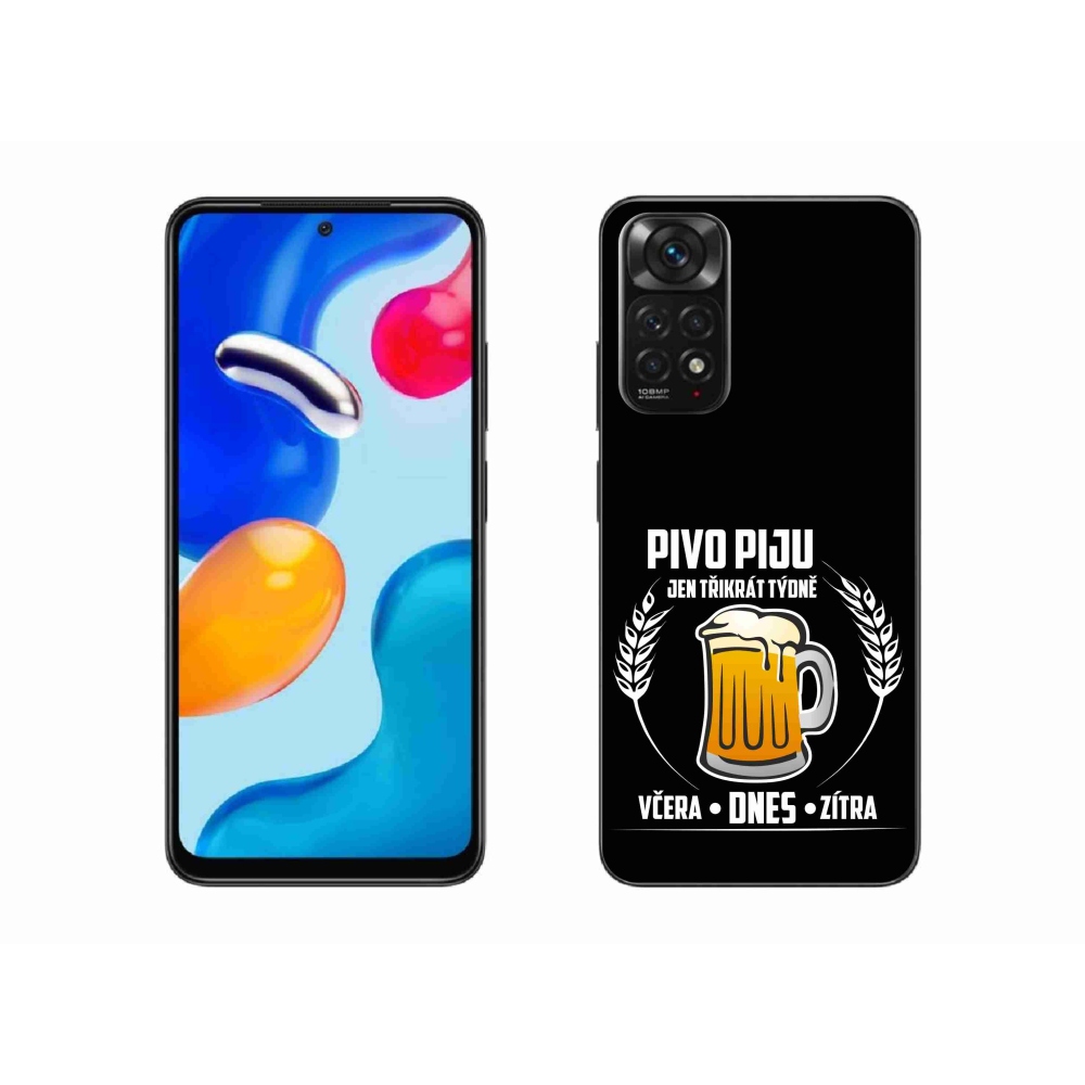 Gelový kryt mmCase na Xiaomi Redmi Note 11S 4G - pivní motiv černé pozadí