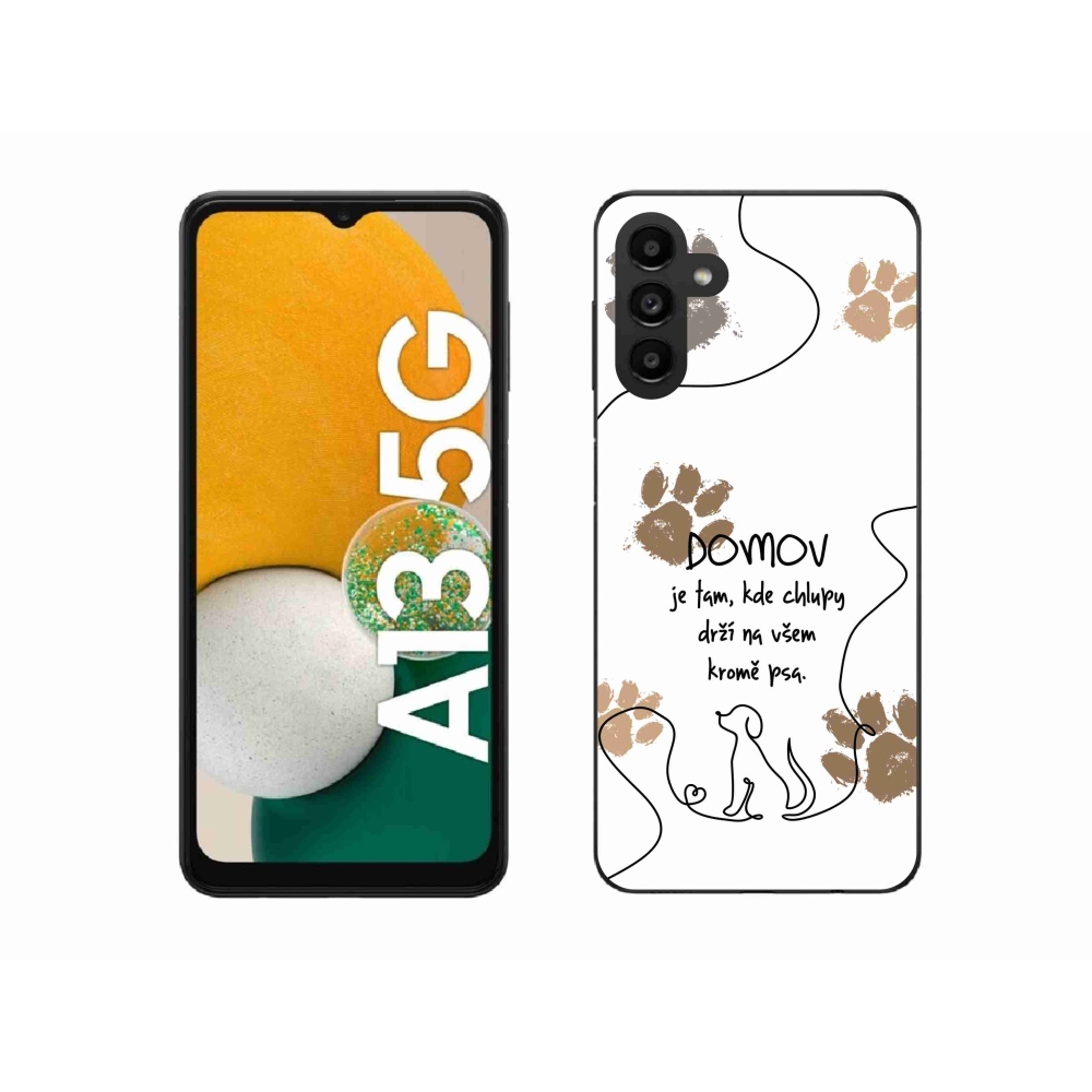 Gelový kryt mmCase na Samsung Galaxy A13 5G - psí motiv bílé pozadí