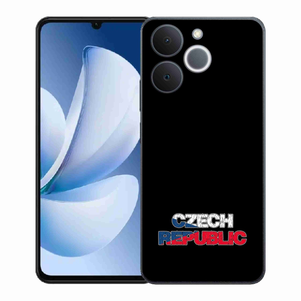 Gelový kryt mmCase na Realme Note 70T - Czech Republic černé pozadí