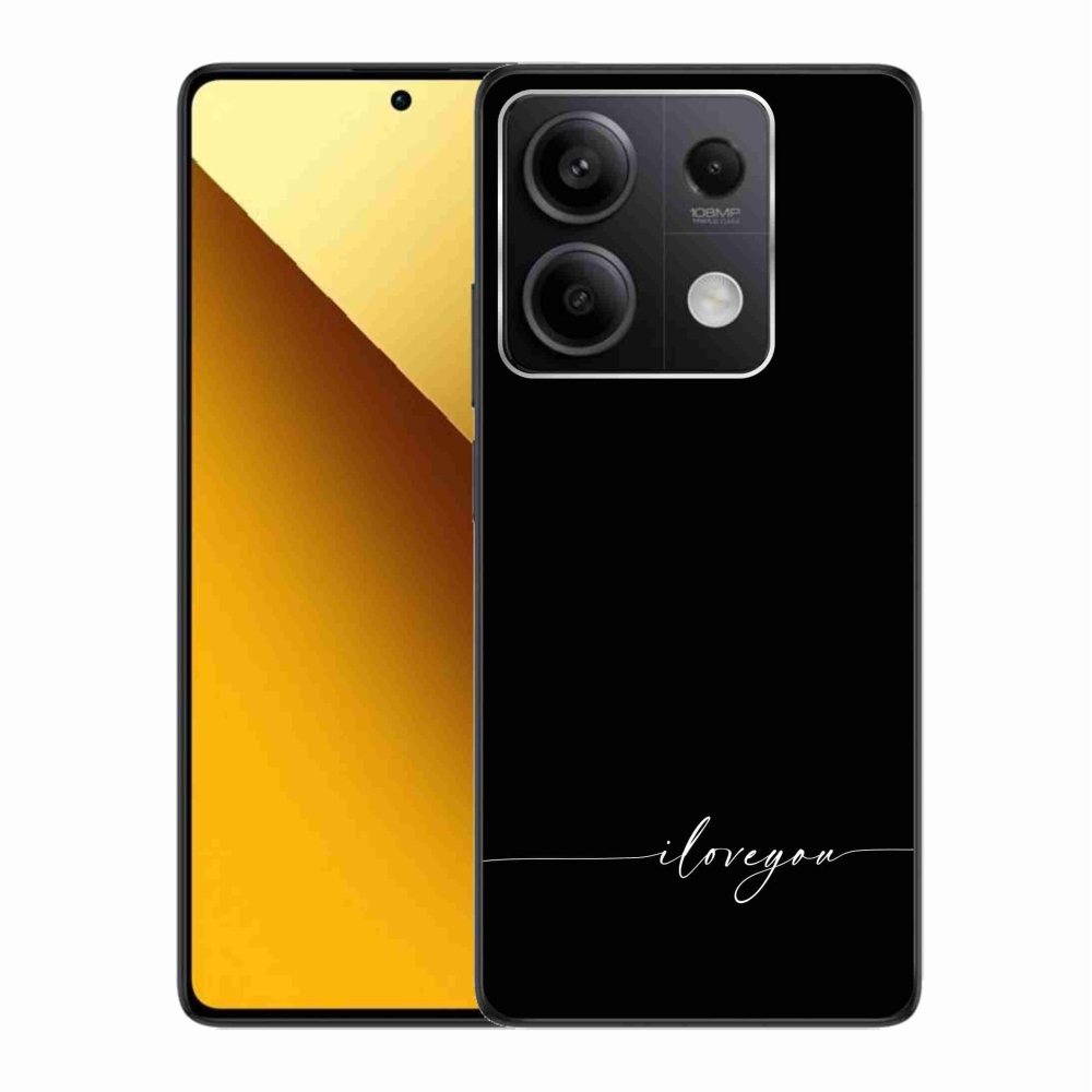 Gelový kryt mmCase na Xiaomi Redmi Note 13 5G - I love you černé pozadí