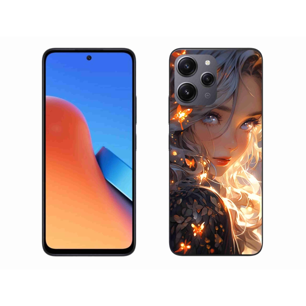 Gelový kryt mmCase na Xiaomi Redmi 12 - dívka a motýli