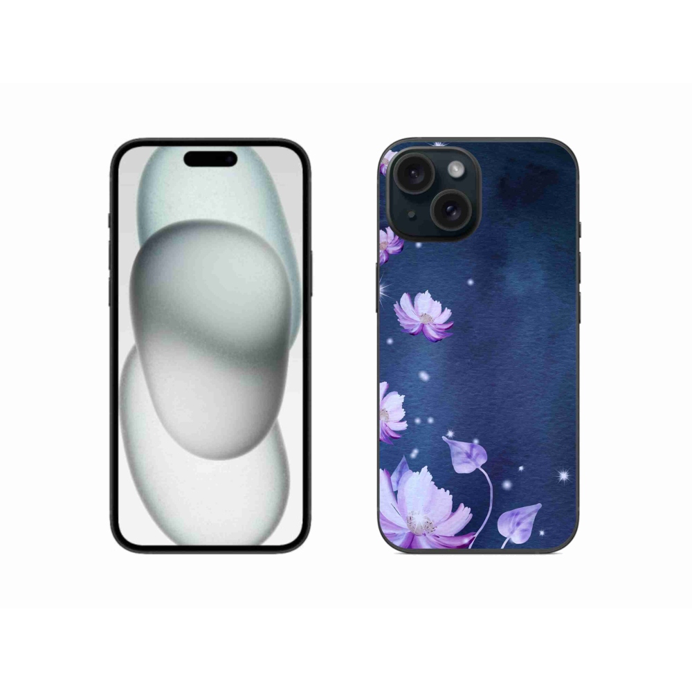 Gelový obal mmCase na iPhone 15 - padající květy