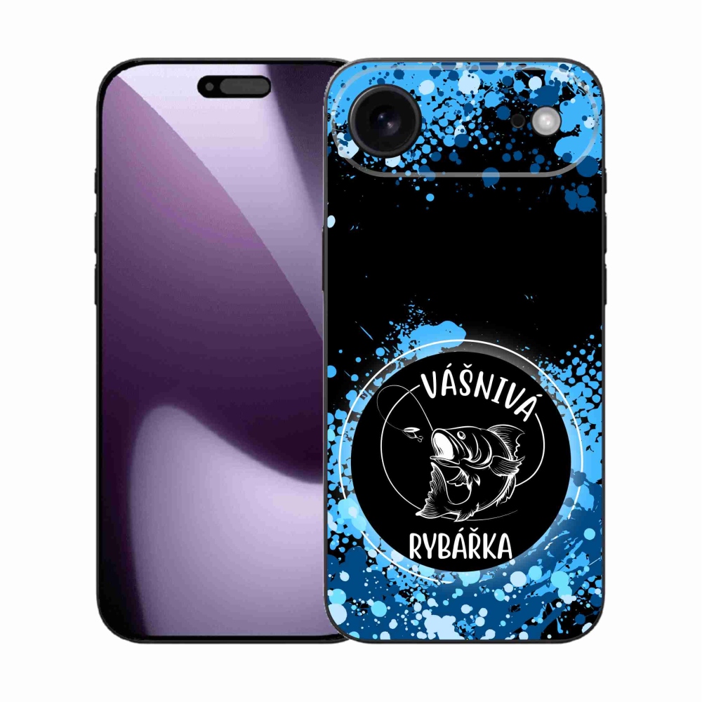 Gelový kryt mmCase na iPhone 17 Air - vášnivá rybářka černé pozadí