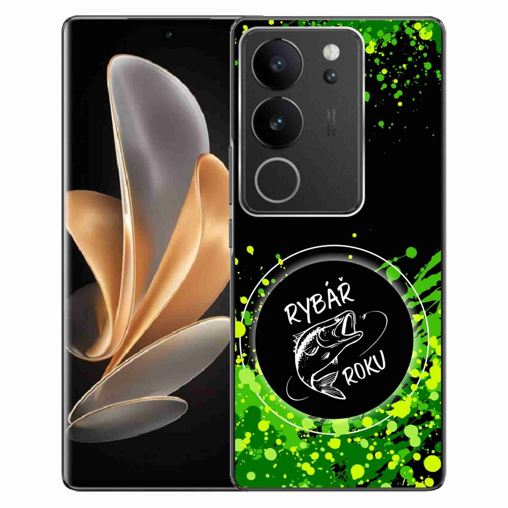 Gelový kryt mmCase na Vivo V29 5G - rybář roku černé pozadí