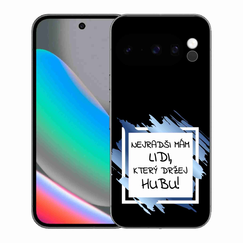 Gelový kryt mmCase na Google Pixel 10 Pro - vtipný text 7 bíločerné pozadí