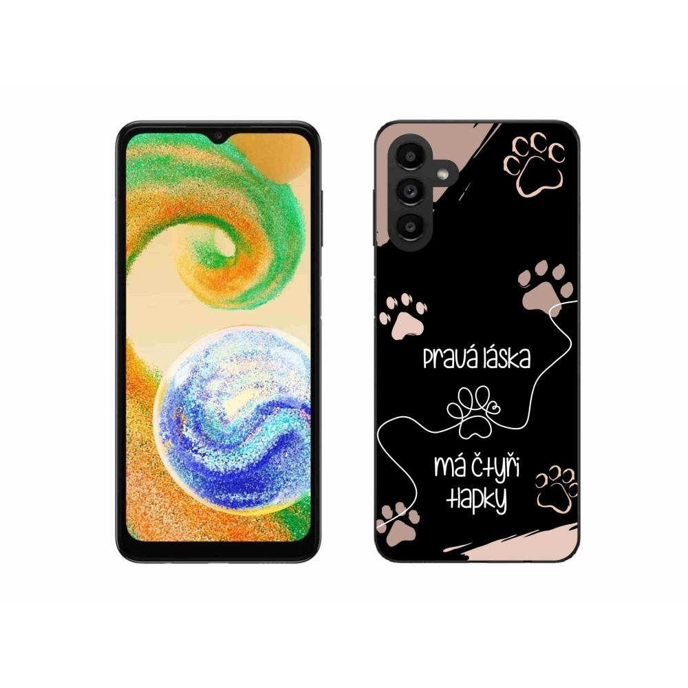 Gelový kryt mmCase na Samsung Galaxy A04s (164.7x76.7x9.1mm) - psí motiv 1 černé pozadí