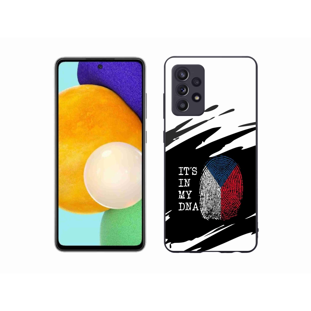 Gelový kryt mmCase na Samsung Galaxy A52s 5G - vlajka otisk prstu černobílé pozadí