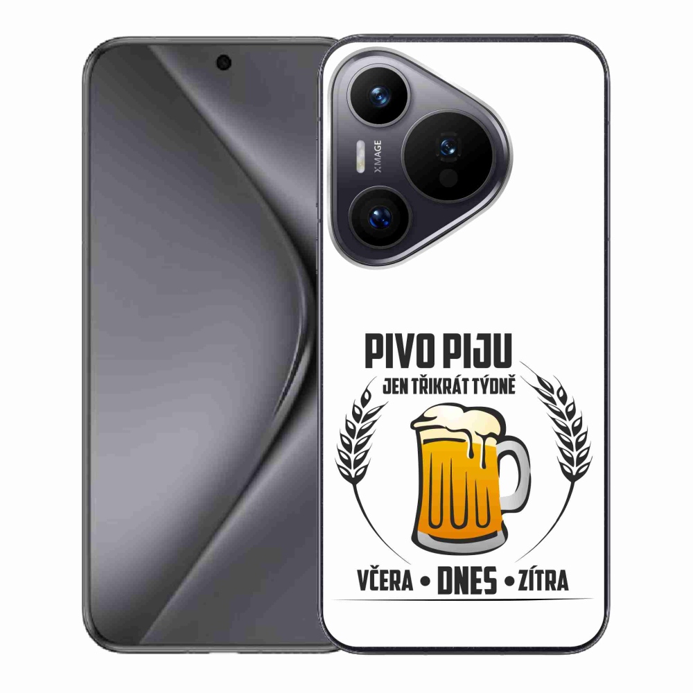 Gelový kryt mmCase na Huawei Pura 70 - pivní motiv bílé pozadí