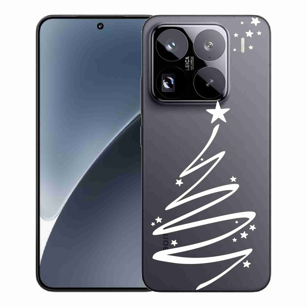 Gelový kryt mmCase na Xiaomi 15 Pro - bílý stromeček na průhledném pozadí