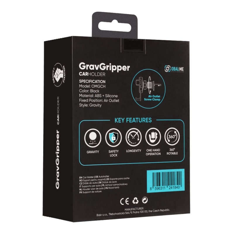 OBAL:ME GravGripper Držák do Auta Black