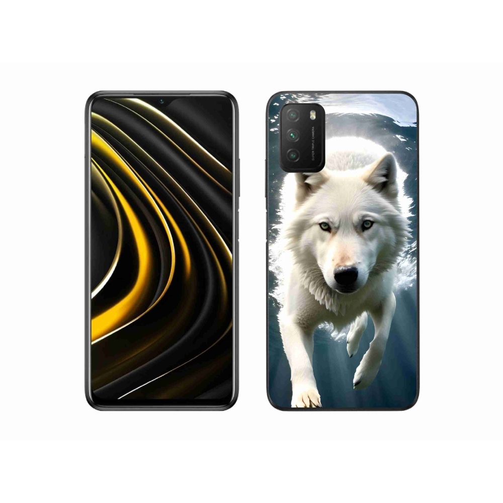Gelový kryt mmCase na Xiaomi Poco M3 - bílý vlk