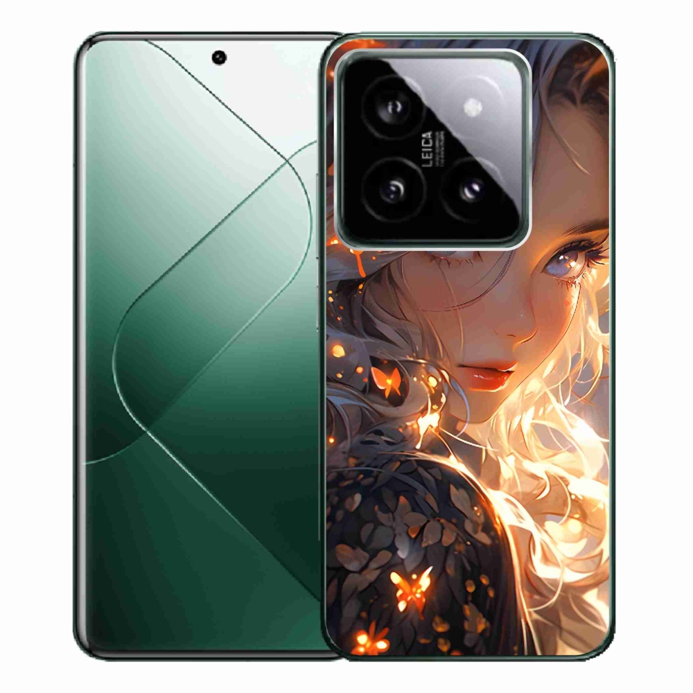 Gelový kryt mmCase na Xiaomi 14 Pro - dívka a motýli