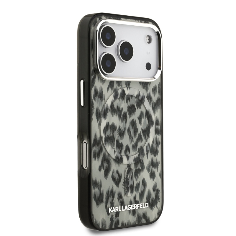 Karl Lagerfeld IML Leopard MagSafe Zadní Kryt pro iPhone 17 Pro Brown