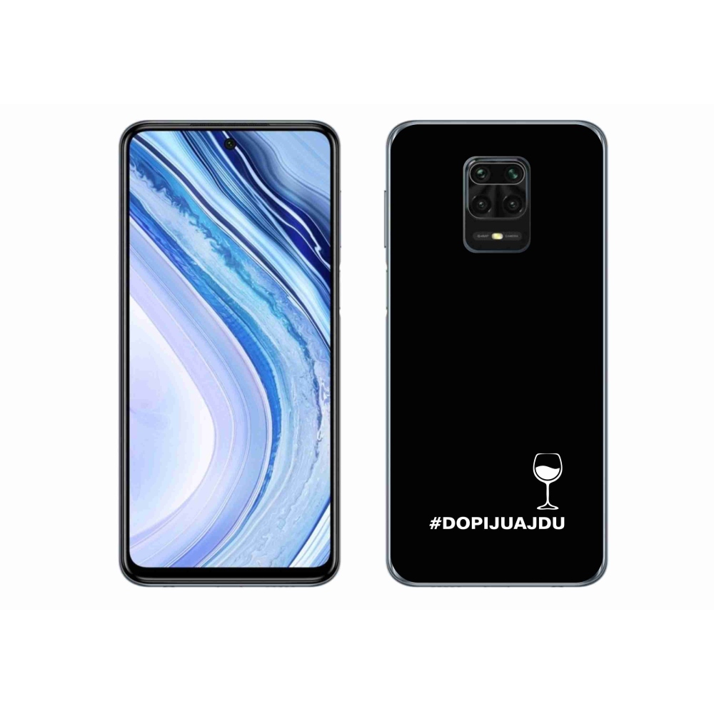 Gelový kryt mmCase na Xiaomi Redmi Note 9 Pro - vinný motiv černé pozadí