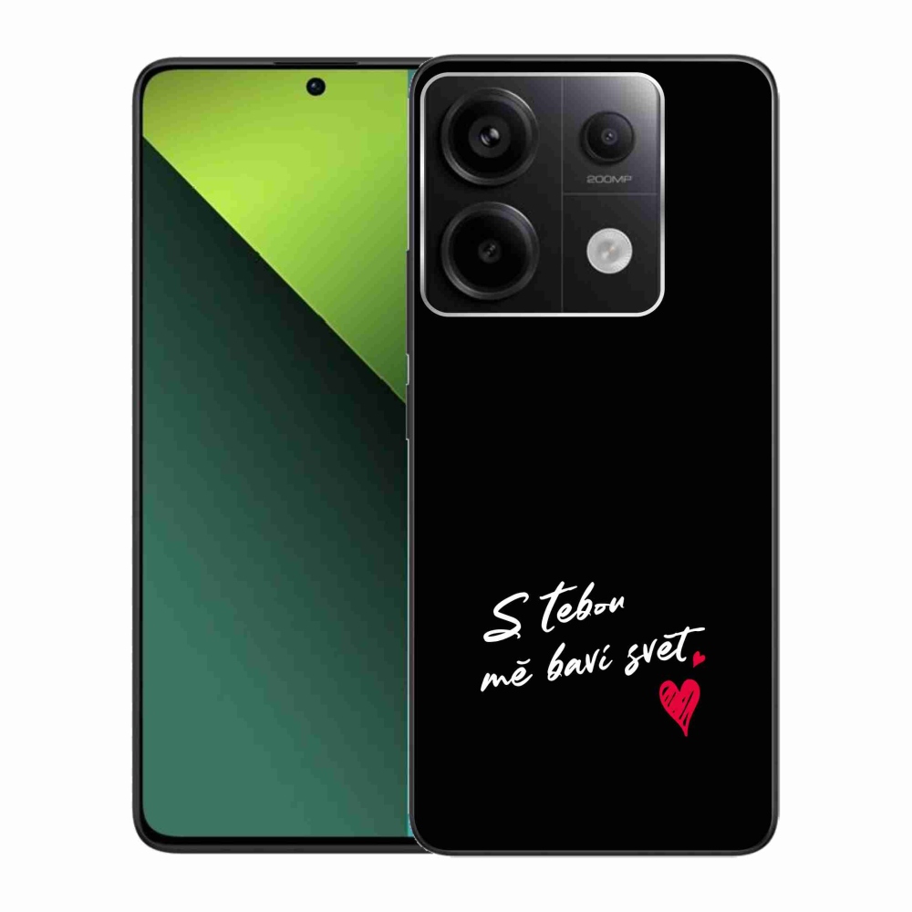 Gelový kryt mmCase na Xiaomi Redmi Note 13 Pro 5G/Poco X6 5G - zamilovaný text 1 černé pozadí