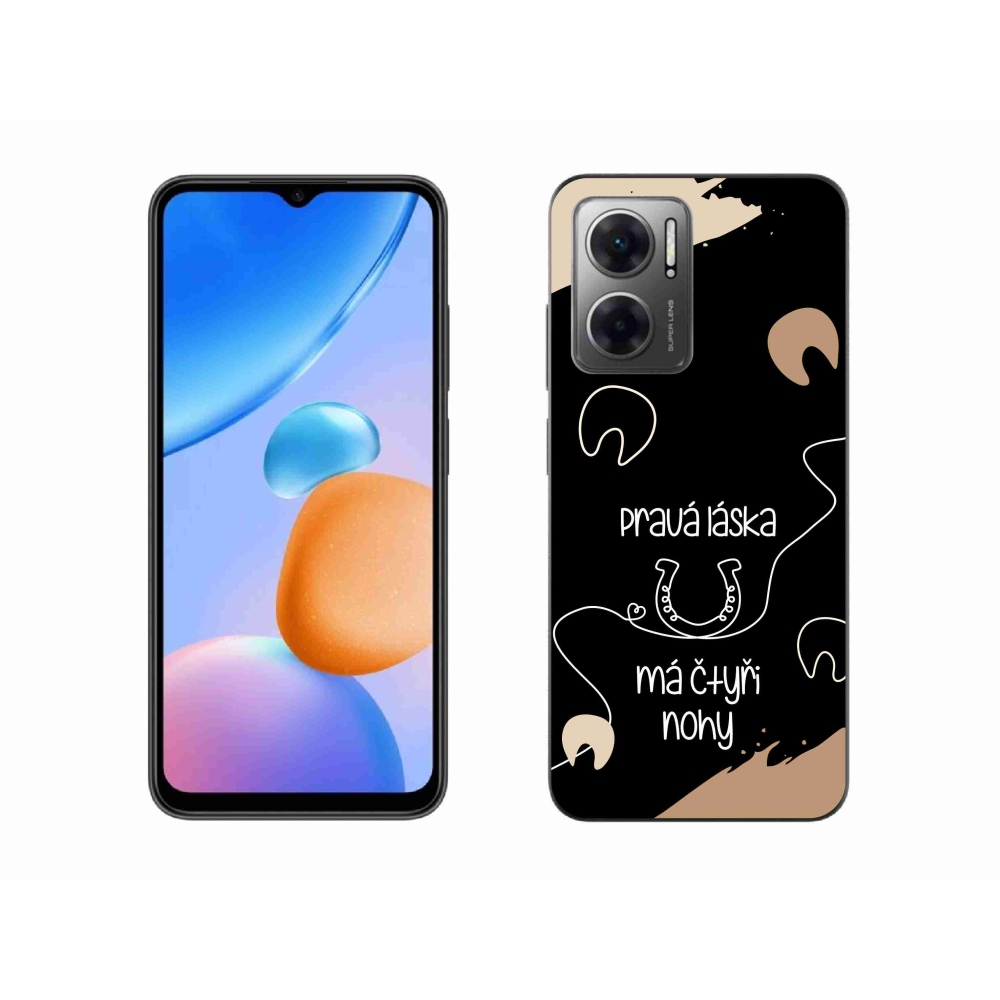 Gelový kryt mmCase na Xiaomi Redmi 10 5G - koňský motiv černé pozadí