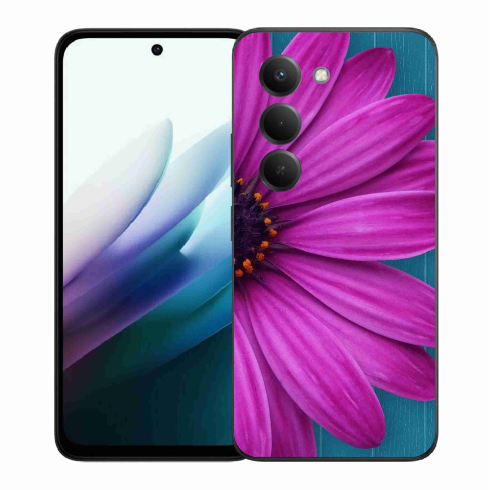 Gelový kryt mmCase na Xiaomi Redmi 15 4G/5G (171mm) - fialová kopretina