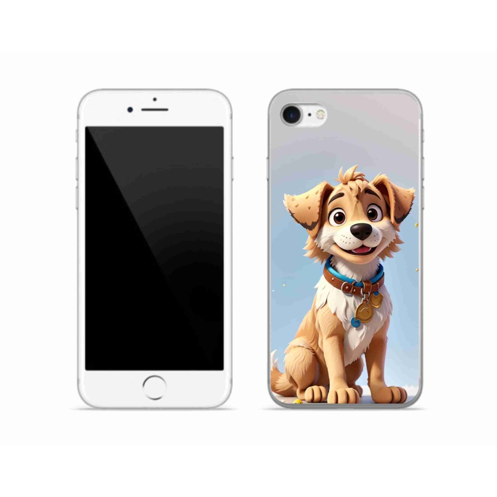 Gelový kryt mmCase na iPhone SE (2020) - kreslené štěně