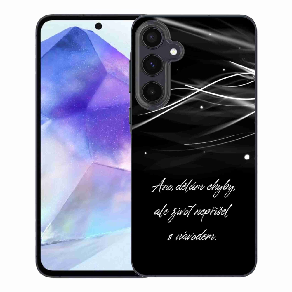 Gelový kryt mmCase na Samsung Galaxy A55 5G - citát černé pozadí