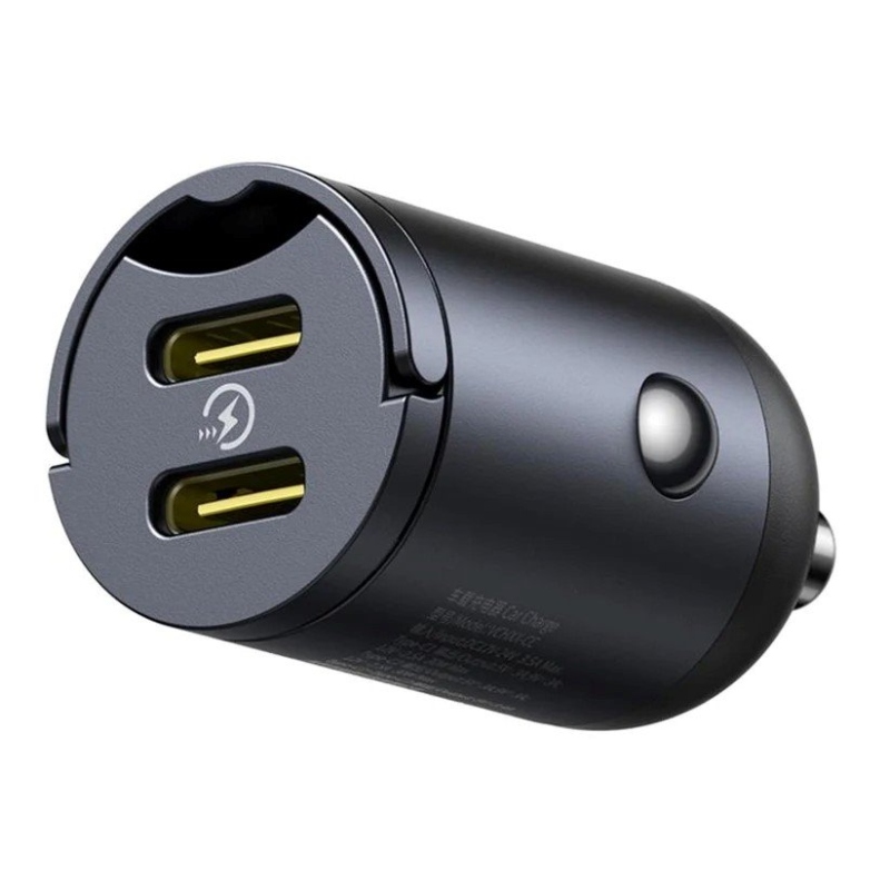 Baseus Tiny Star Mini Nabíječka do Auta USB-C/USB-C 30W Cosmic Black