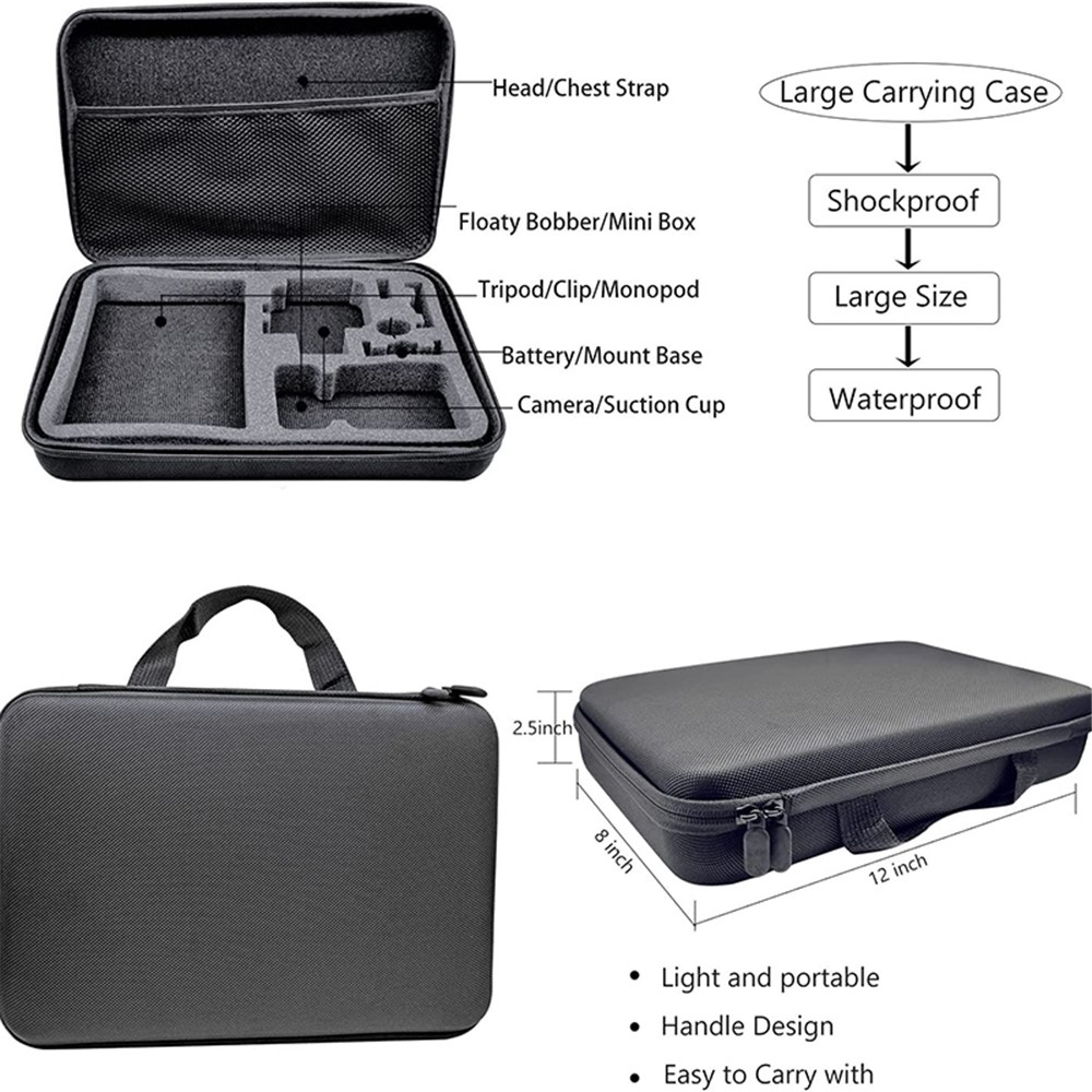 54v1 sada příslušenství pro GoPro Hero 12/11/10/9 s vodotěsným pouzdrem