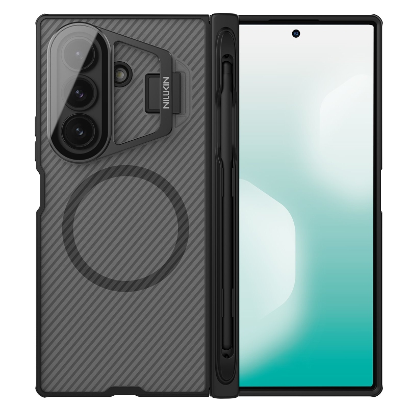 Nillkin CamShield Prop Magnetic Pen Slot Zadní Kryt pro Samsung Galaxy Z Fold 7 Transparent Black