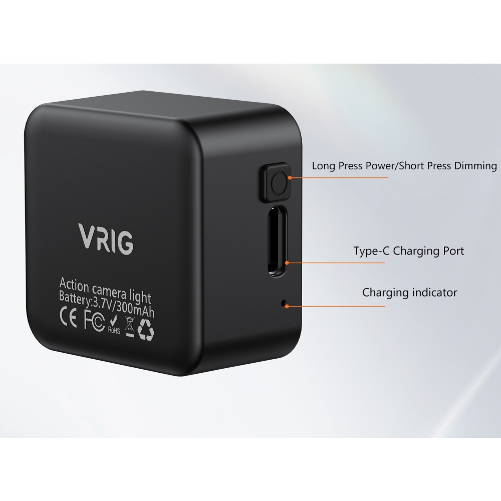 VRIG magnetické LED světlo pro DJI Osmo Action 3, 4, 5 Pro a Pocket 3