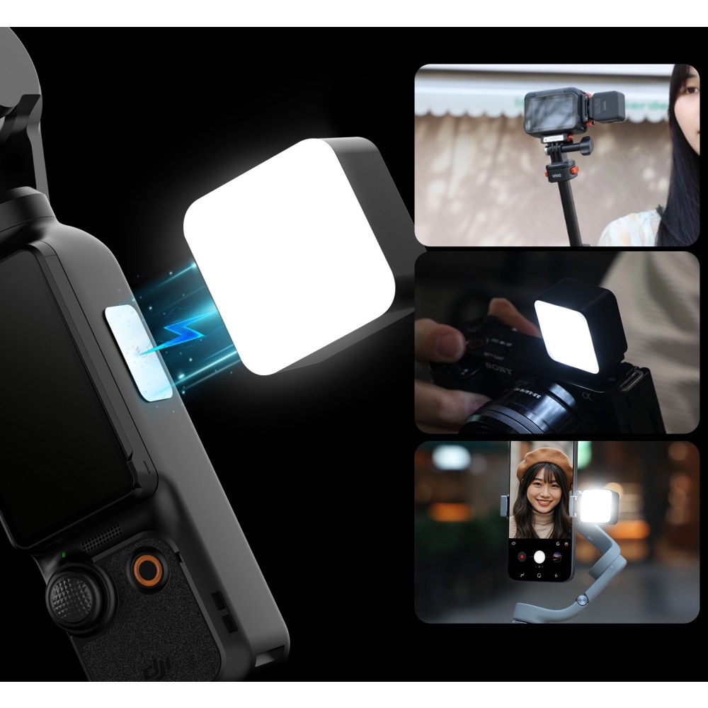 VRIG magnetické LED světlo pro DJI Osmo Action 3, 4, 5 Pro a Pocket 3