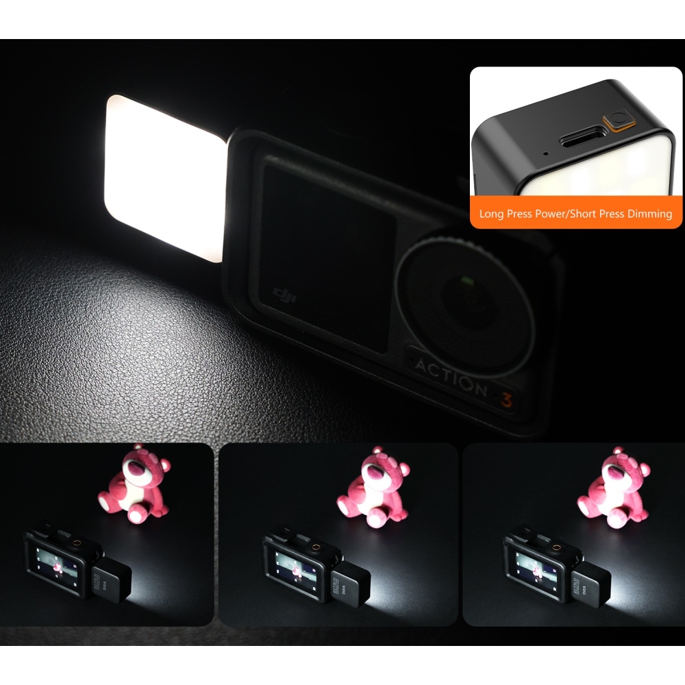 VRIG magnetické LED světlo pro DJI Osmo Action 3, 4, 5 Pro a Pocket 3