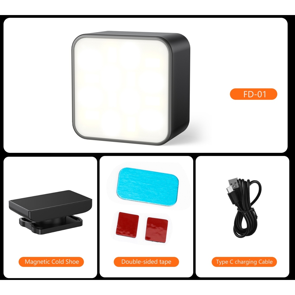 VRIG magnetické LED světlo pro DJI Osmo Action 3, 4, 5 Pro a Pocket 3