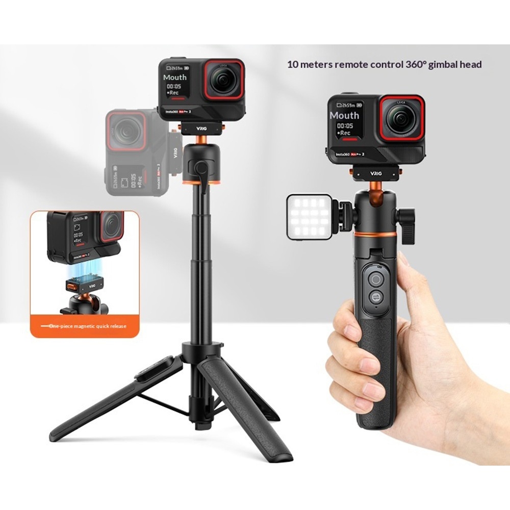 VRIG selfie tyč se stativem a Bluetooth dálkovým ovladačem pro Insta360 X5 a Ace Pro 2
